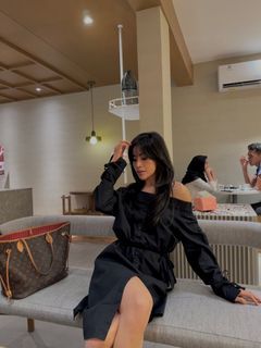 BLACK SABRINA DRESS