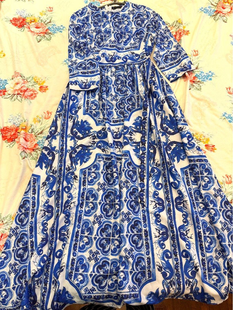 White printed maxi clearance dress