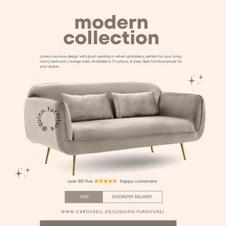 Sleek Velvet Sofa Collection item 3