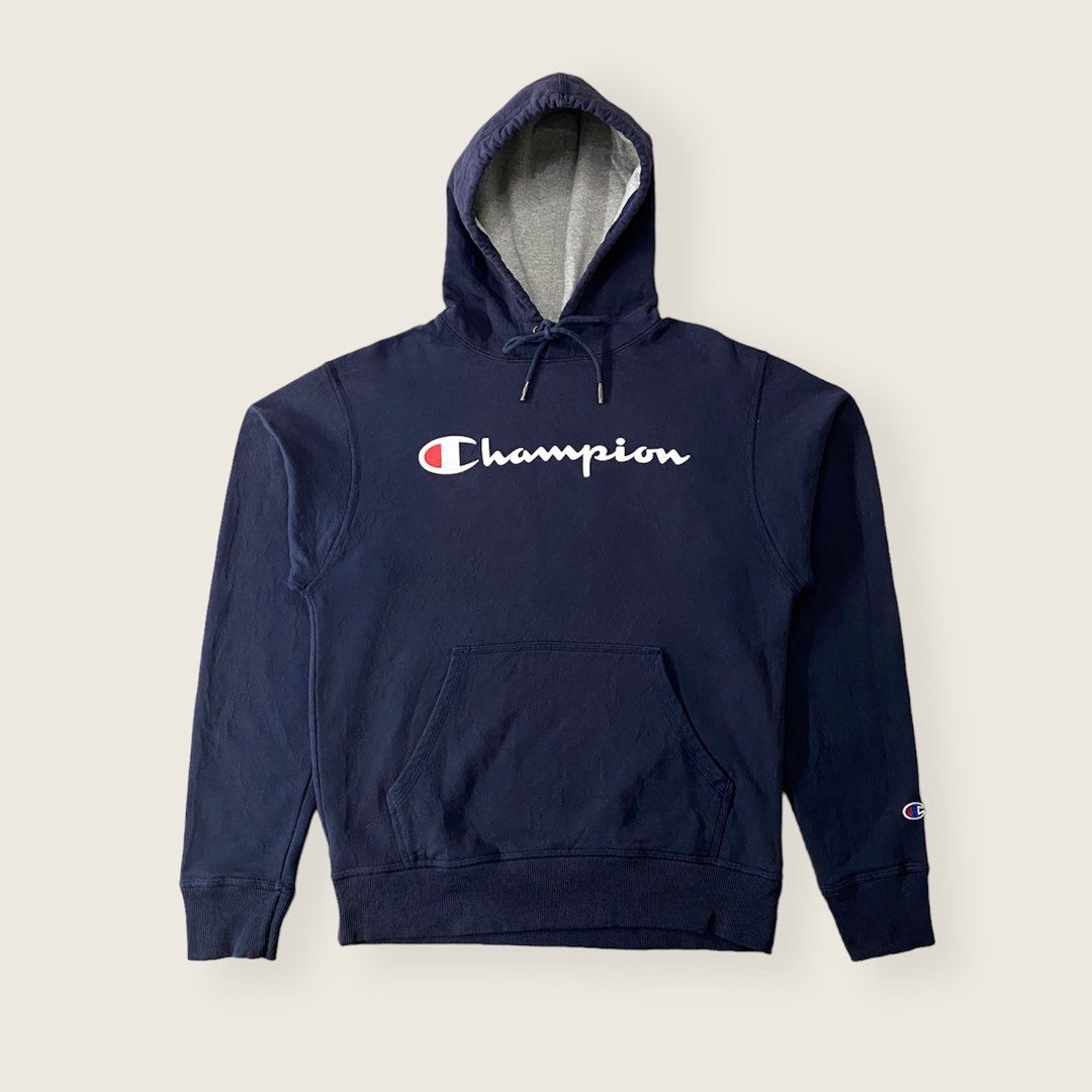 Mens navy blue champion hot sale hoodie