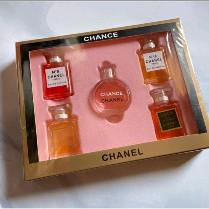 Chanel chance set 5 x 7,5ml original, Kesehatan & Kecantikan, Parfum ...