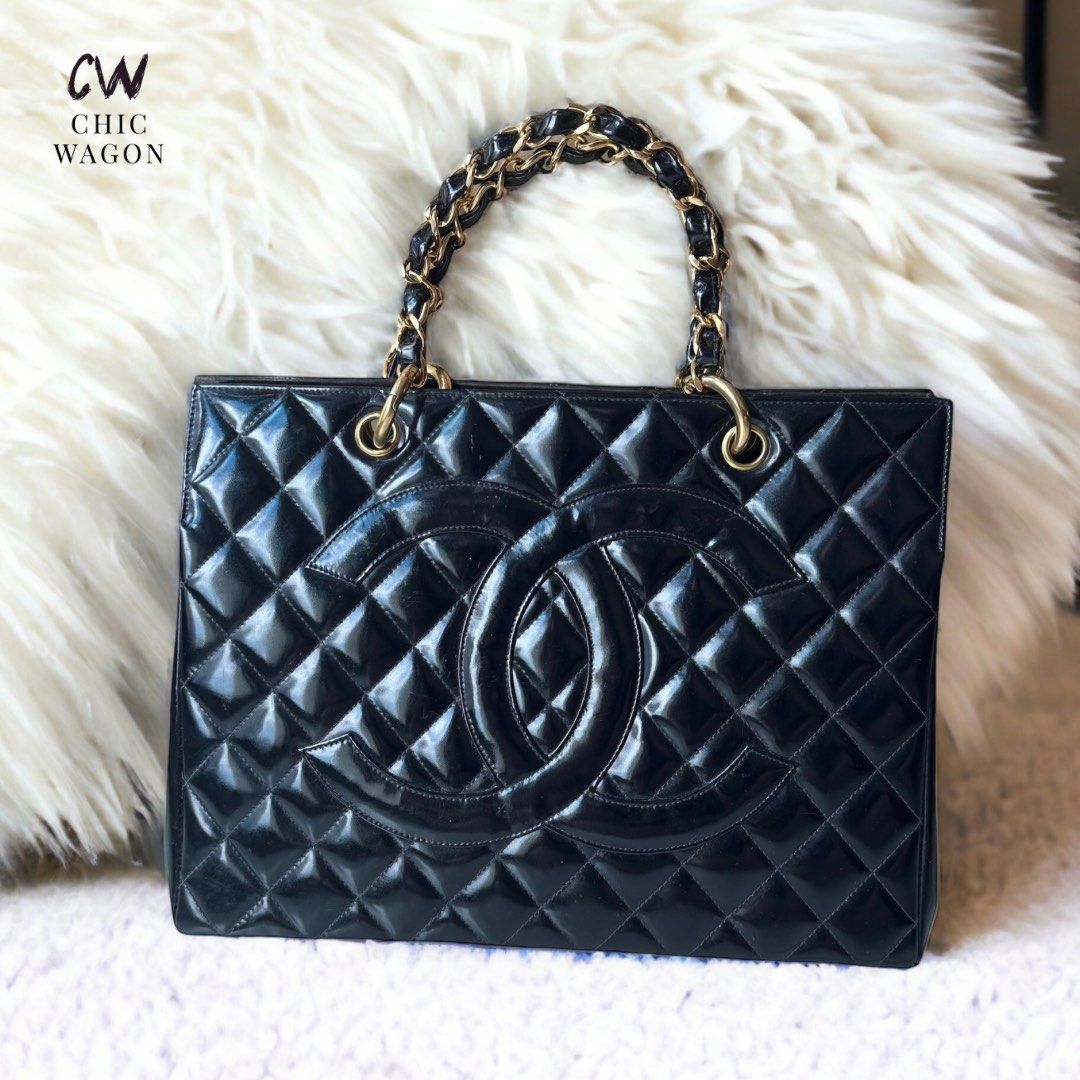 Chanel vintage black patent GST Bag