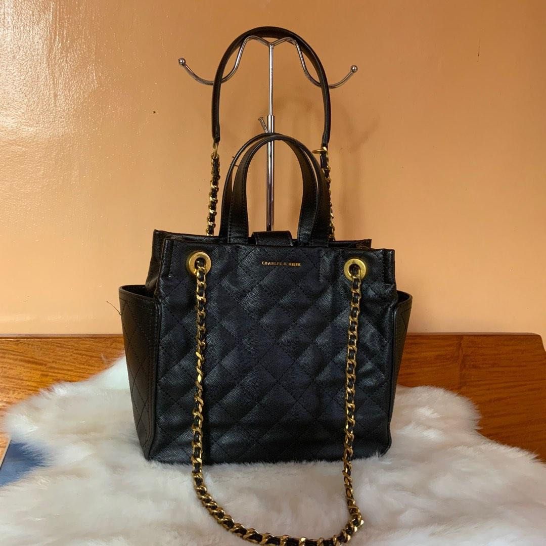 Charles & keith on sale chain detail quilted tote