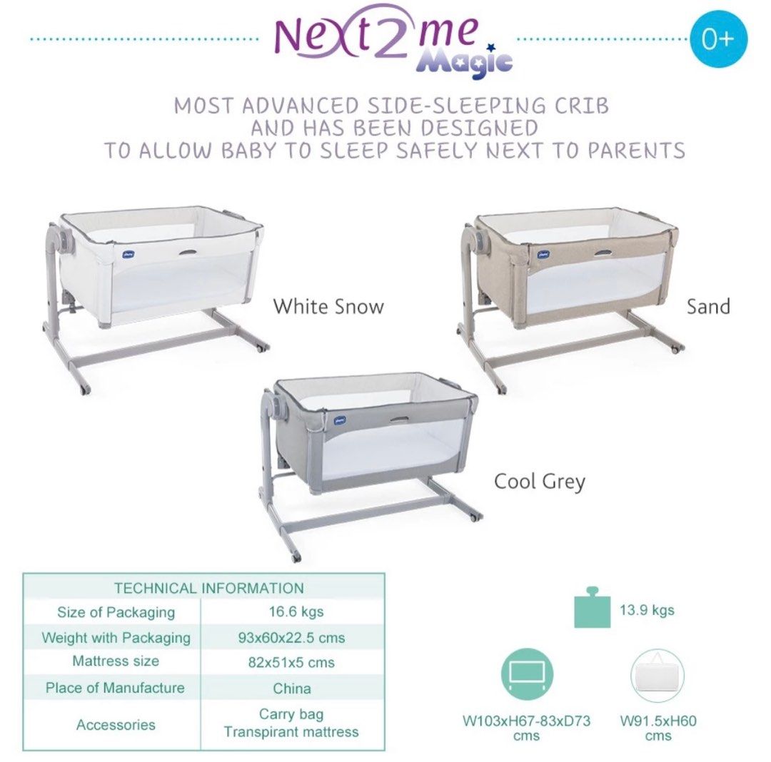 Chicco next to 2025 me magic mattress size