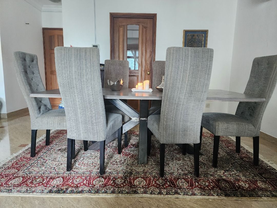 Dining room table best sale and 6 chairs sale