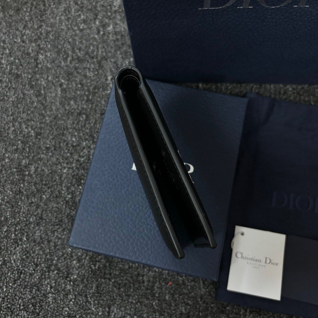 Dior x Kaws Black Leather Bee Bifold Wallet Dior