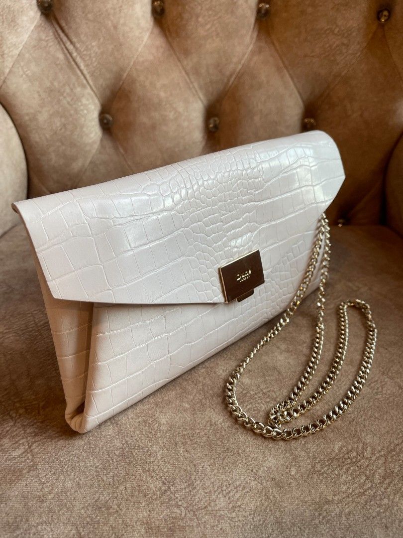 Dune white clutch bag sales