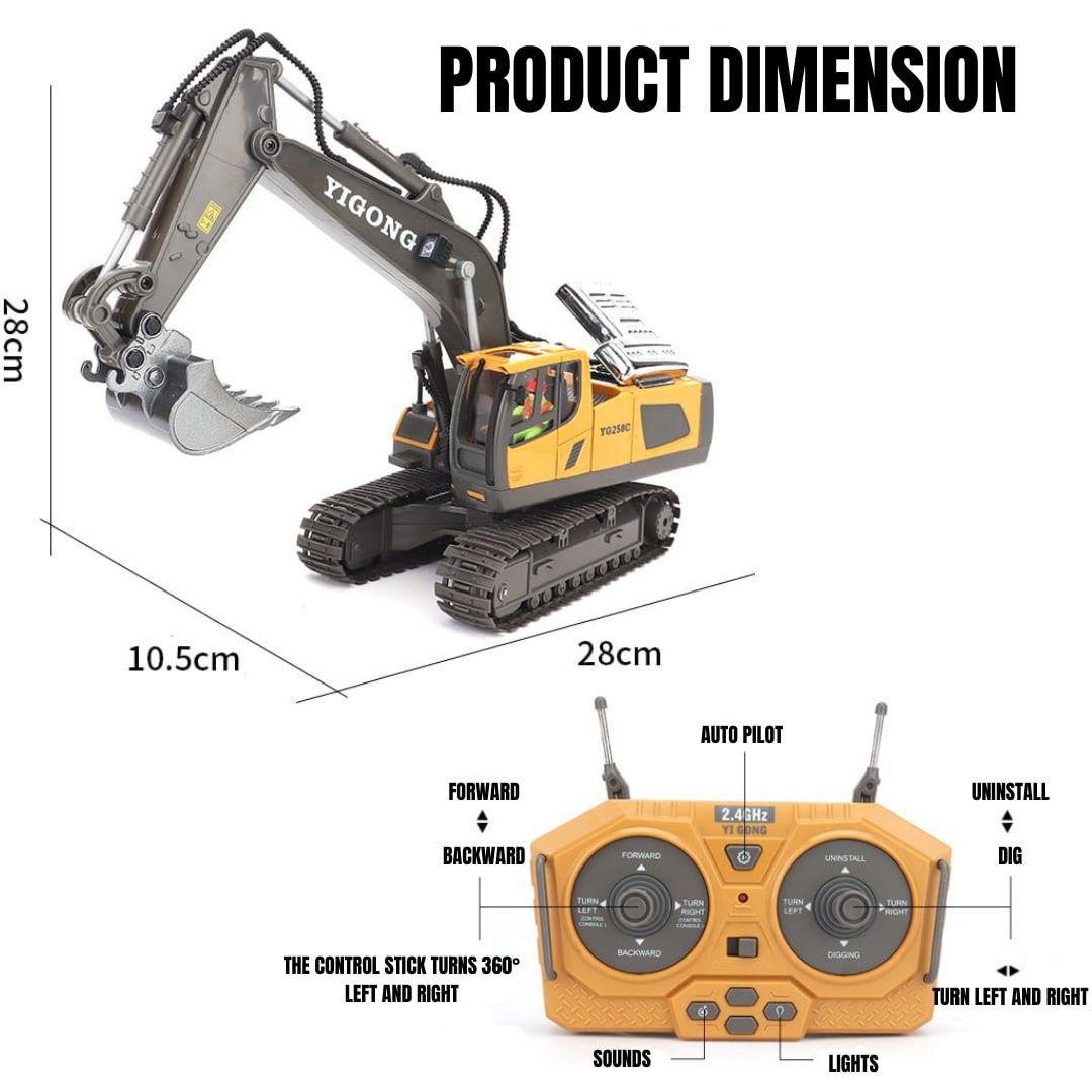 Excavator (Category: Construction Tools & Equipment) located in Quezon City. Submitted by tanyachoa (Listing ID 1264281250, Image 3). Description: 🎈need 2 pcs AA battery for remote 🎈w/ rechargeable battery for excavator 🎈w/ charging cord 🎈w/ screwdriver Colors: 🎈yellow/green/white.