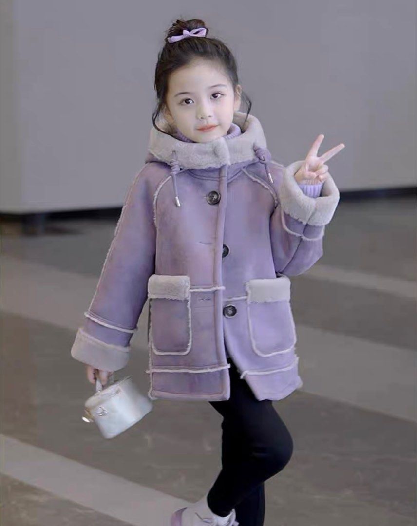 Girls suede top coat