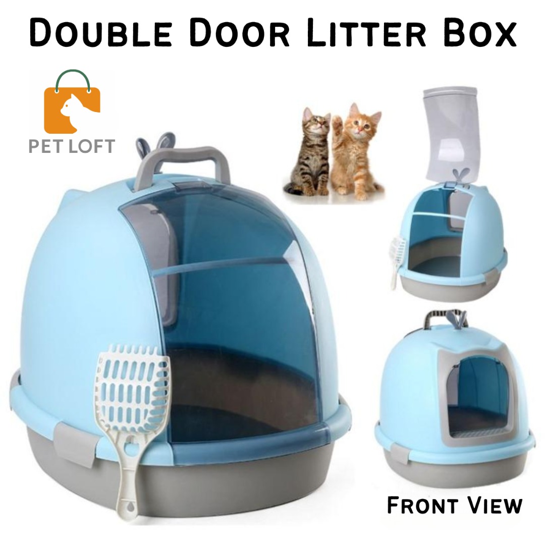 Fully Enclosed Cat Litter Box Two Door Entrance Full enclosed Litter
