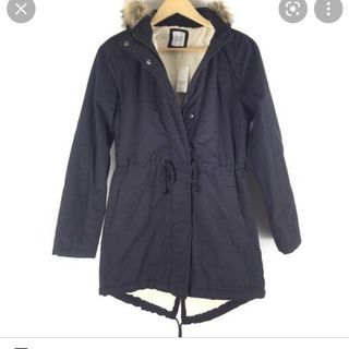 GAP Navy Parka with Faux Sherpa Lining