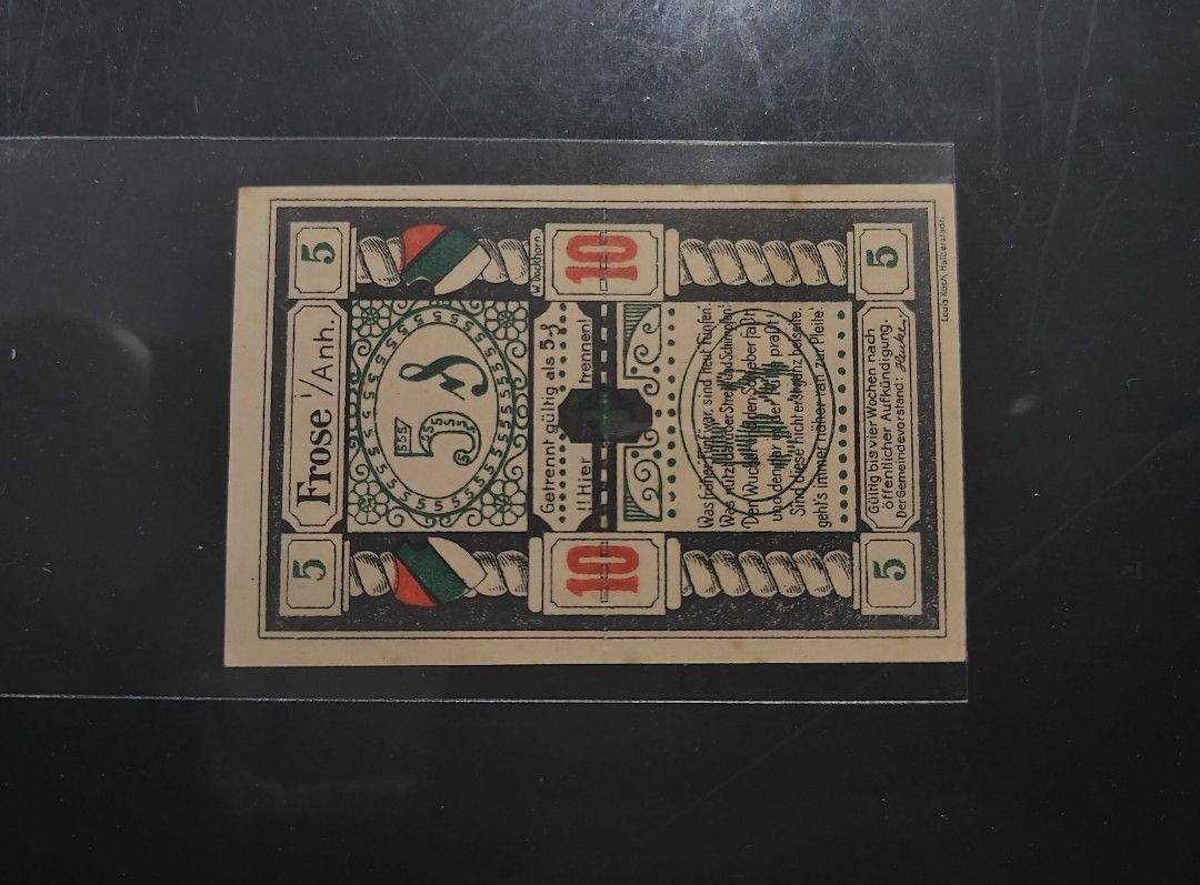 Germany Notgeld 1921 10 Pfennig Frose Banknote Currency AU/UNC