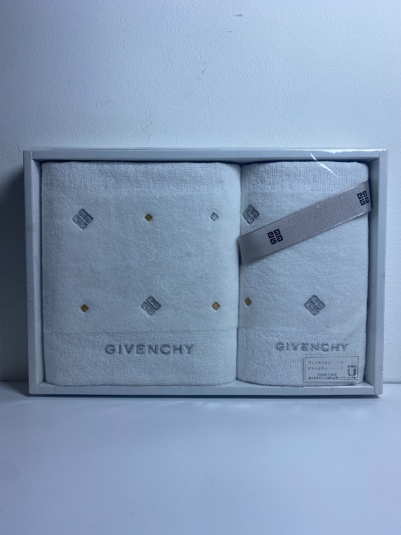 GIVENCHY 2Piece White Towel, Furniture & Home Living, Bedding & Towels