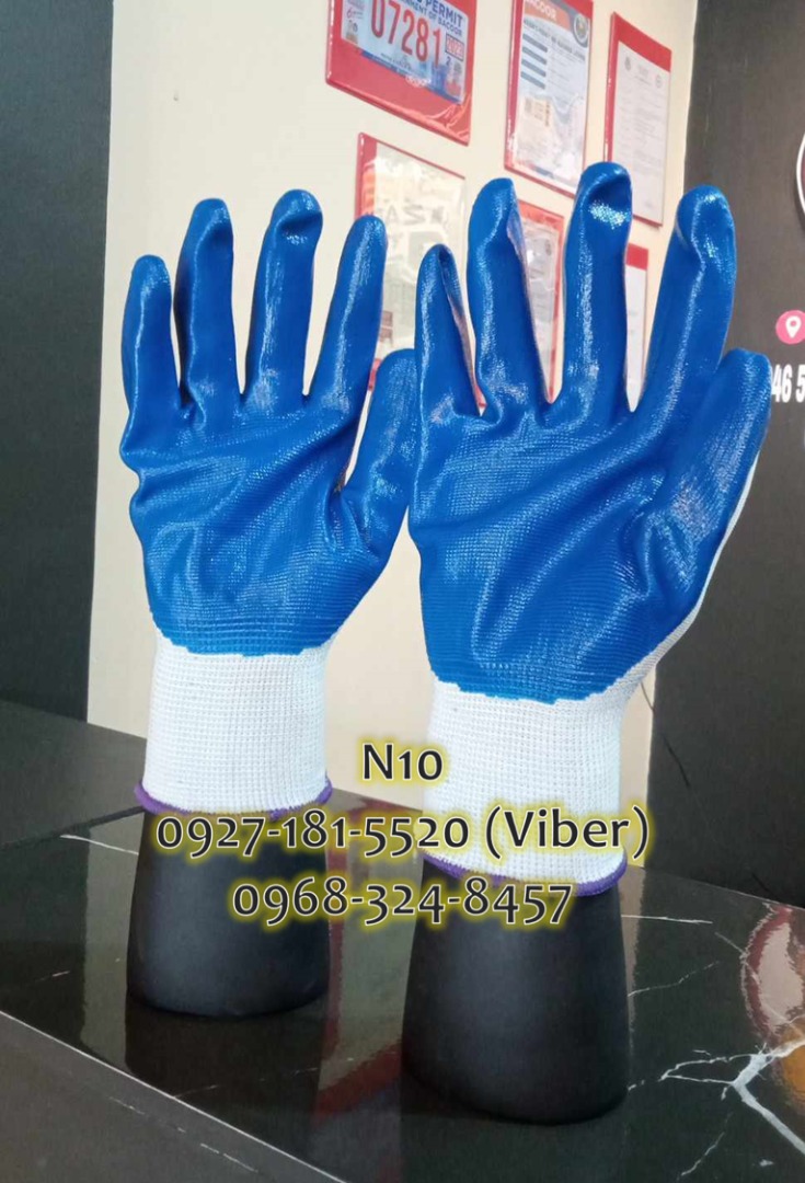 gloves rubber coated blue, Commercial & Industrial, Construction