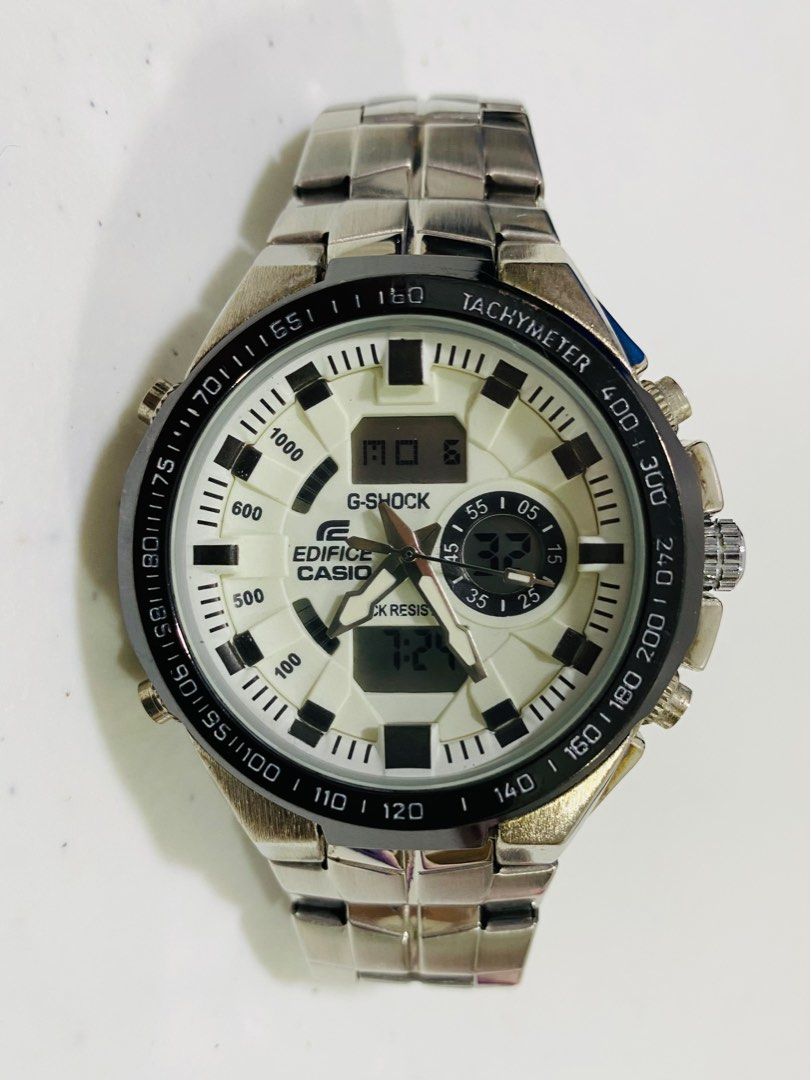 G shock Edifice Stainless white Men s Fashion Watches