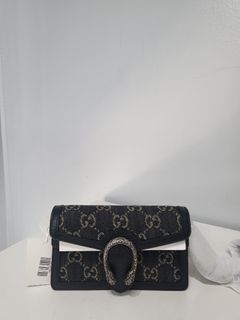 Gucci Dionysus Jacquard Black Denim GG Super Mini Bag