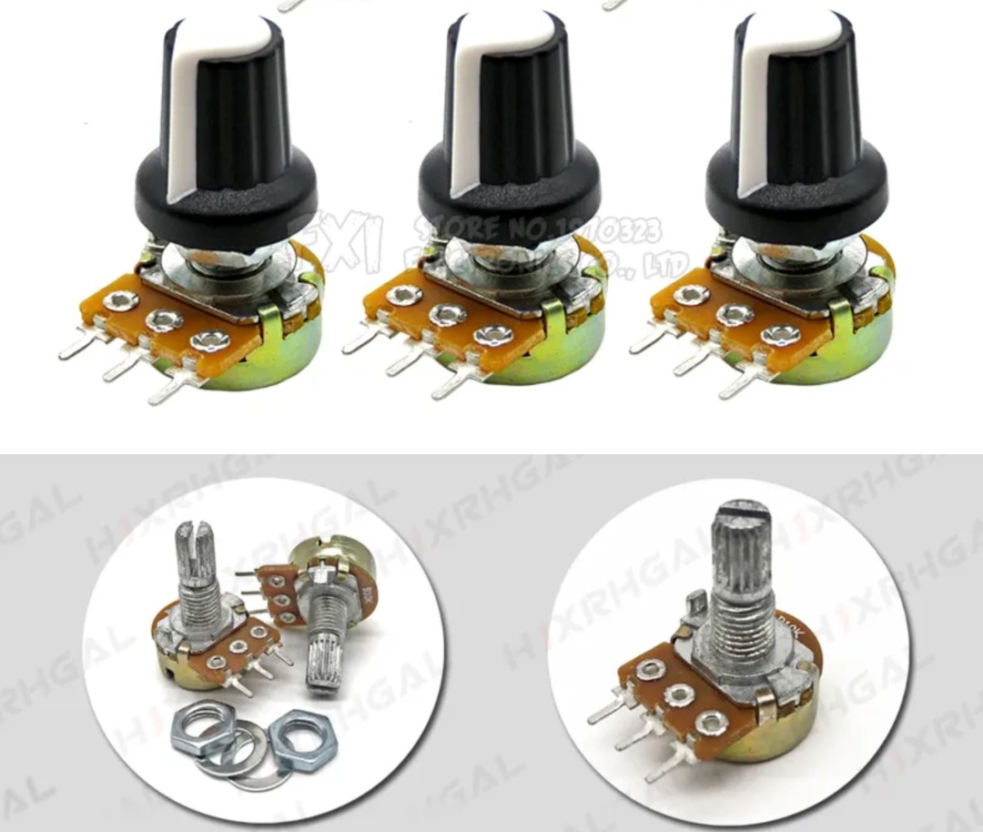5 Stück RV097NS Potentiometer – 5K Bis 500K, Mit Schalter, 5-polig, 15mm Schaft