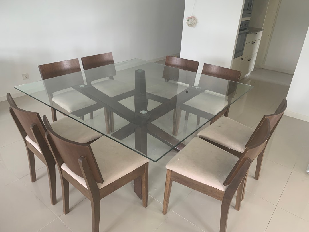 Harvey Norman Square Dining table for 8 seater, Furniture & Home Living