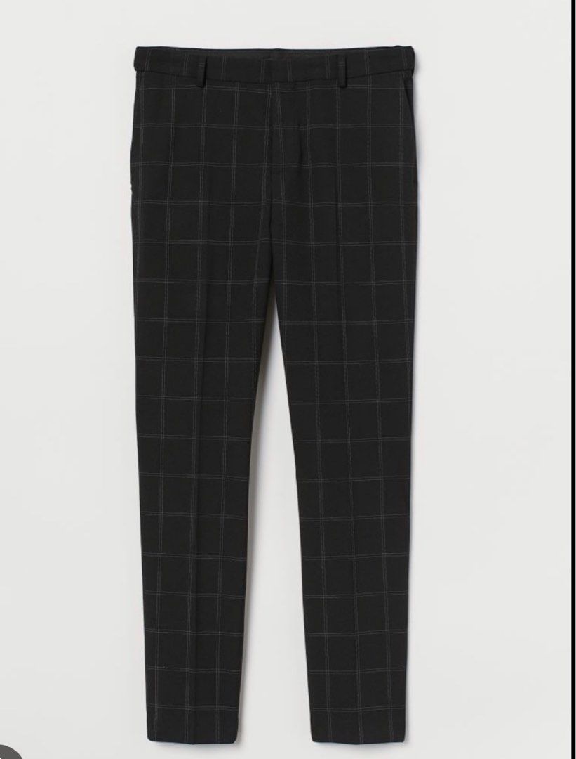 H&m checkered trousers slim fit size 30, Men's Fashion, Bottoms