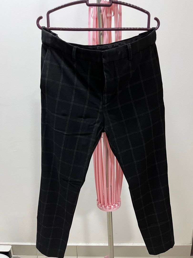 H&m checkered trousers slim fit size 30, Men's Fashion, Bottoms