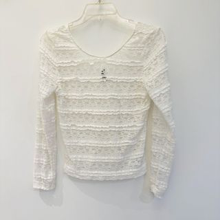 二手【H&M】白色蕾絲上衣.針織衫 S號