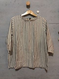 H&m top blouse strip lurik garis bukan zara