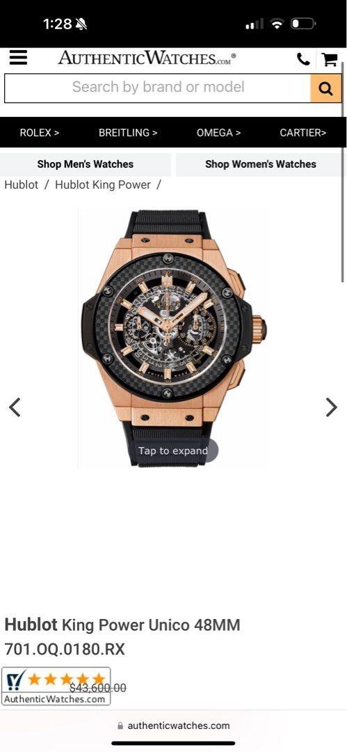 Hublot King Power Unico Carbon Full RG 48MM 701.OQ.0180.RX Men s