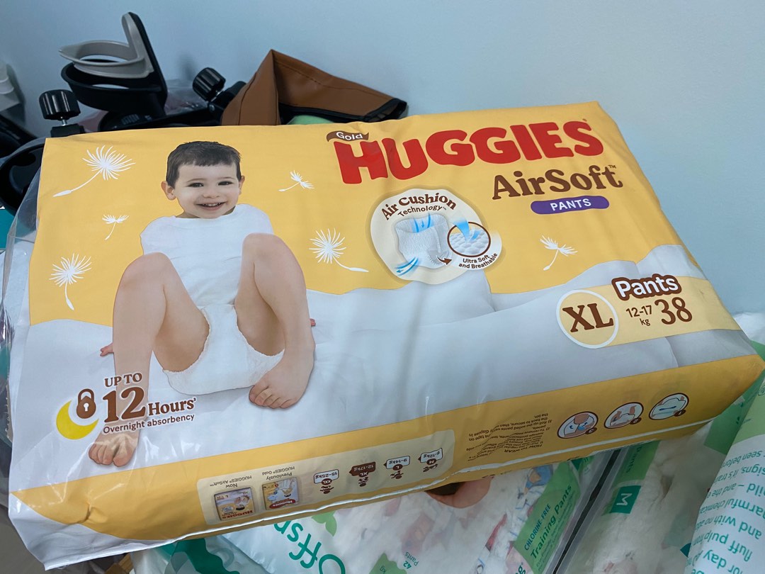 HUGGIES AIRSOFT DIAPER PANTS XL, Babies & Kids, Bathing & Changing