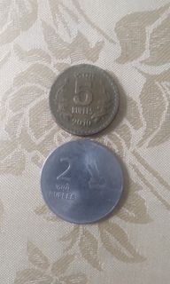 India coins 2 pieces