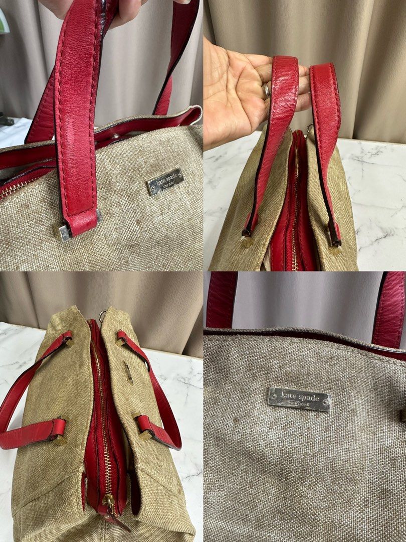 Vintage kate spade burlap bag hotsell
