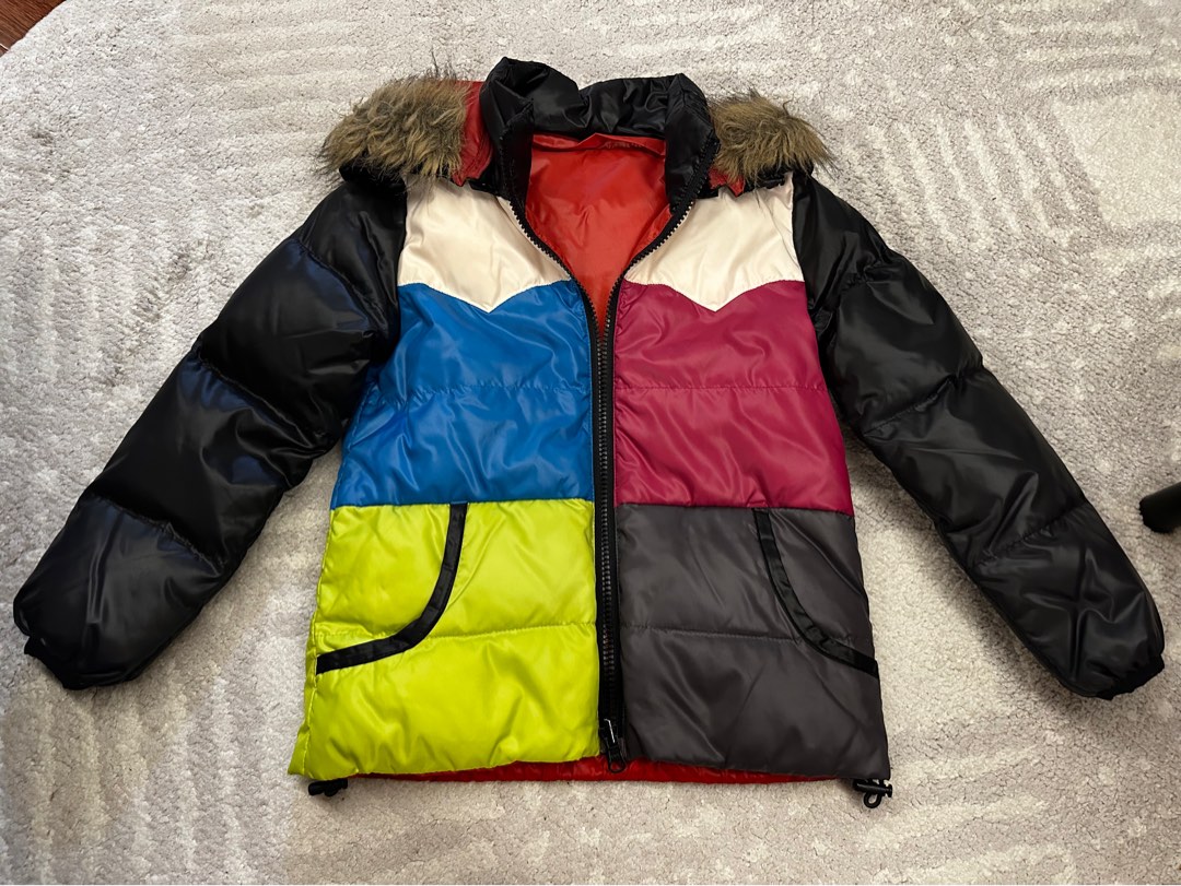 Rainbow puffer shop jacket mens