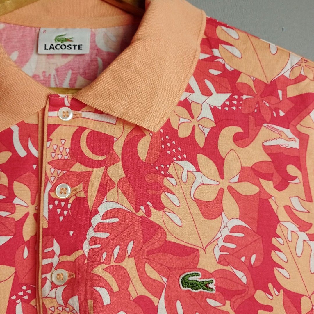 LACOSTE FLORAL POLO Men s Fashion Tops Sets Tshirts Polo