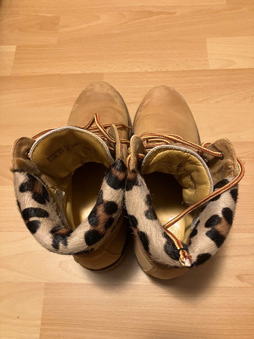 Leopard print Panama Jack boots 37 wide not