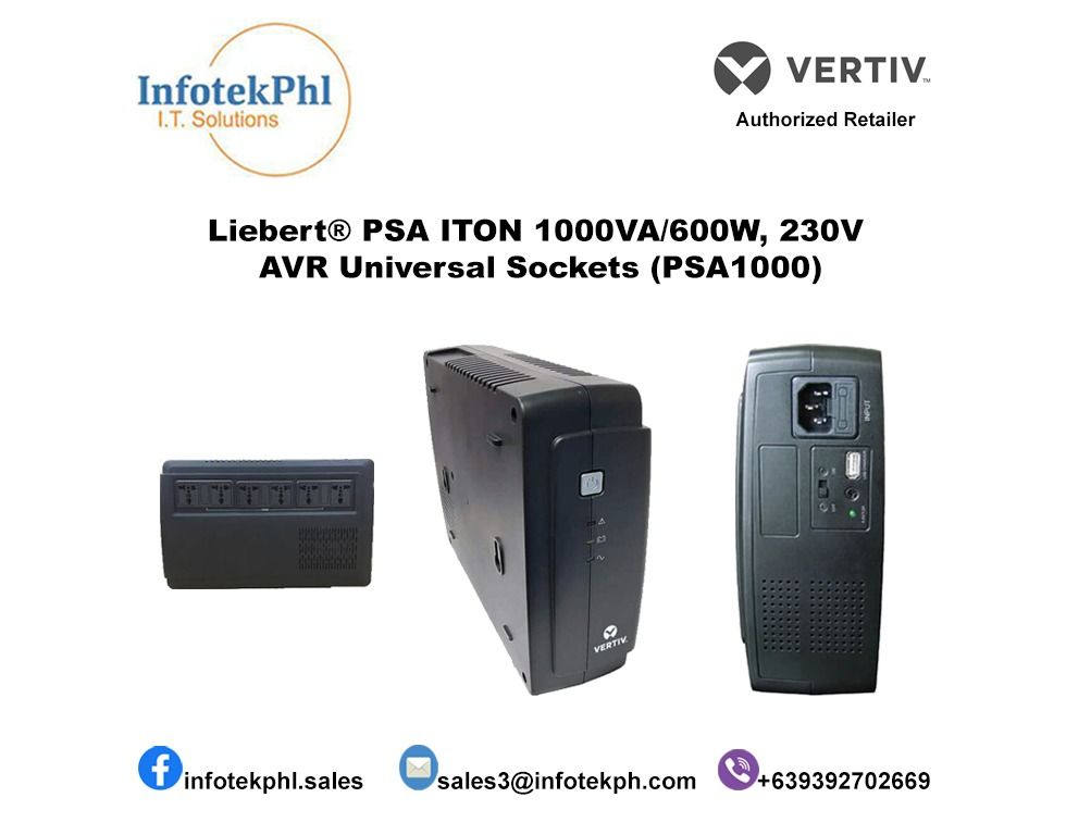 Vertiv Liebert® PSA ITON 1000VA/600W, 230V AVR Universal Sockets ...
