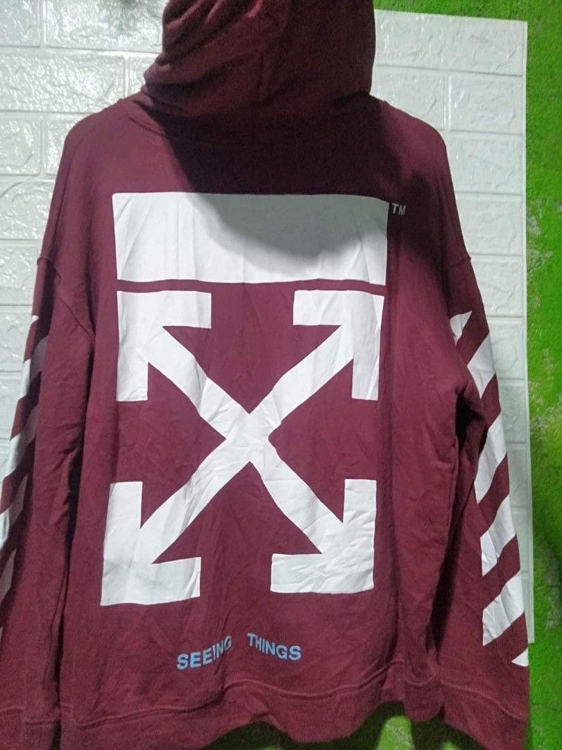 Maroon off white hoodie hotsell