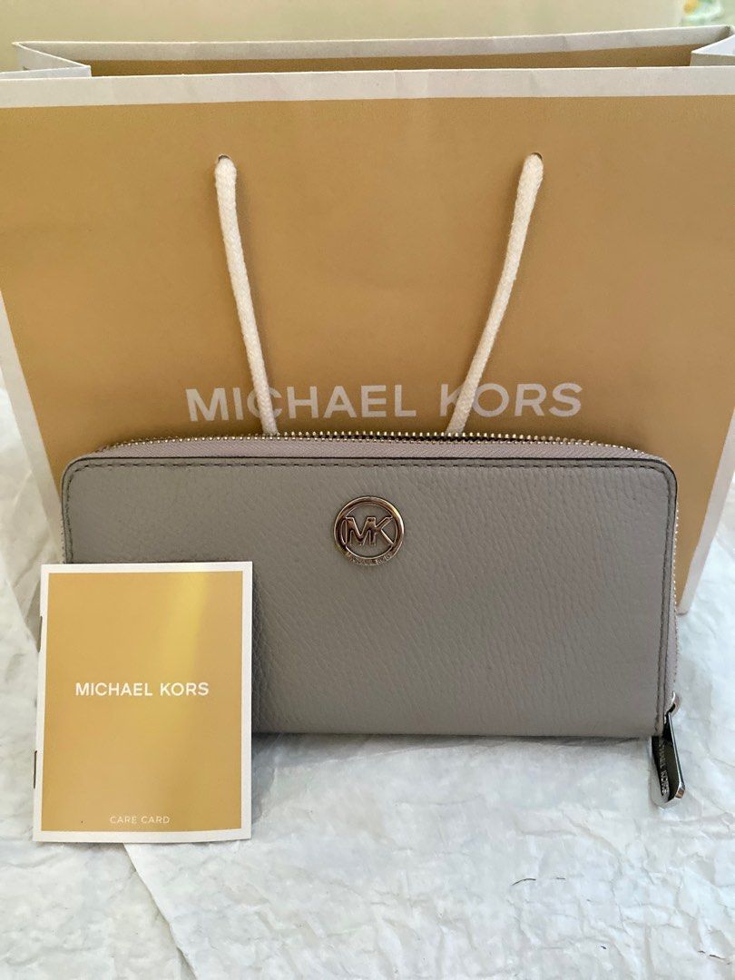 michael kors white and brown wallet