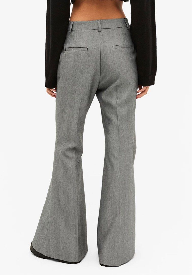 MONKI Grey Flared Leg Trousers, Women's Fashion, Bottoms, Other Bottoms 