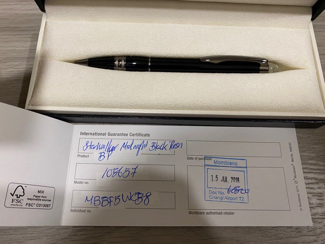 Mont Blanc Starwalker Midnight Black Resin Ballpoint Pen Luxury