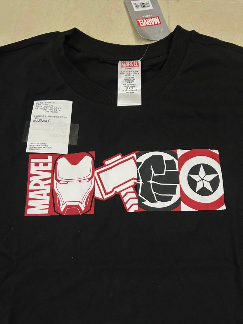 New'(Disney網站購入）成人T恤-Marvel 標誌與復仇者聯盟的角色頭像tee