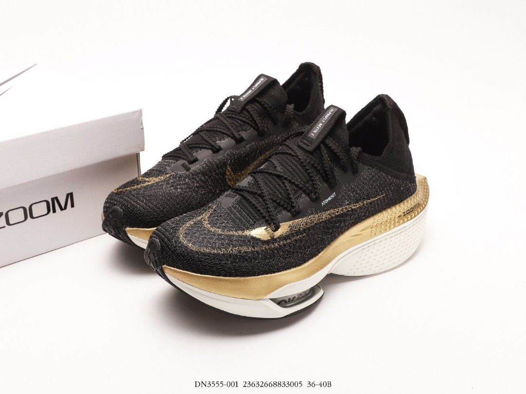 Nike Air Zoom Alphafly Next 2 Black Metallic Gold running shoes US 5.5 US 12