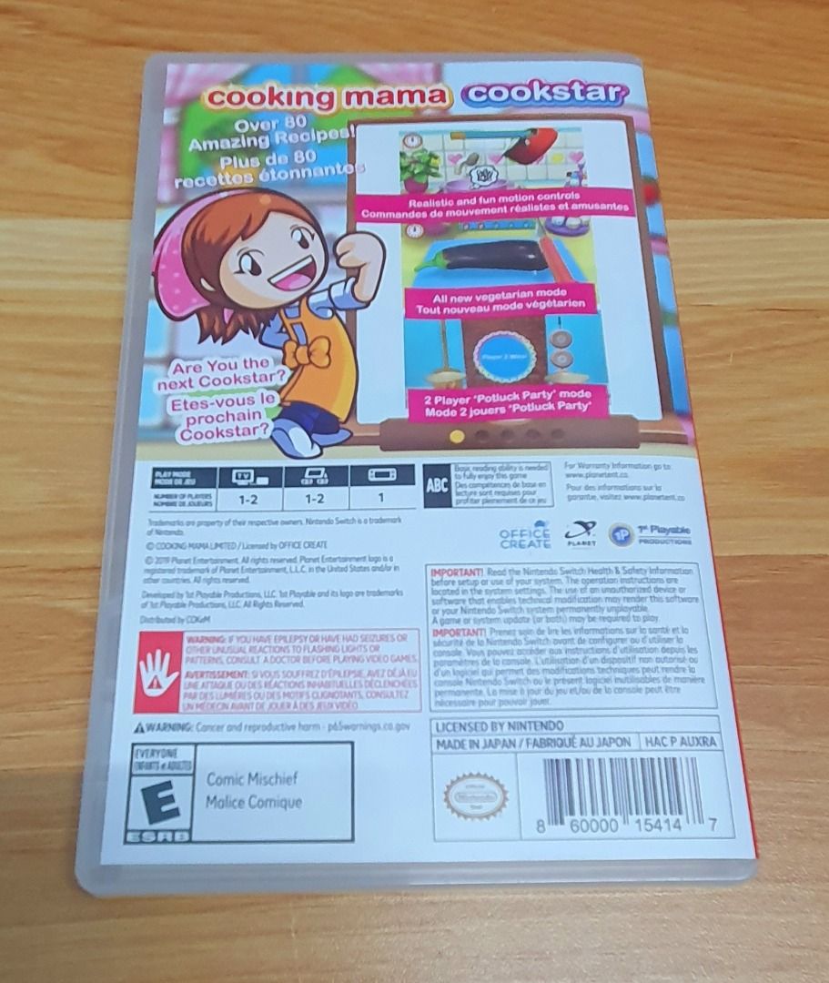 Nintendo Switch Cooking Mama Cookstar USED Video Gaming Video