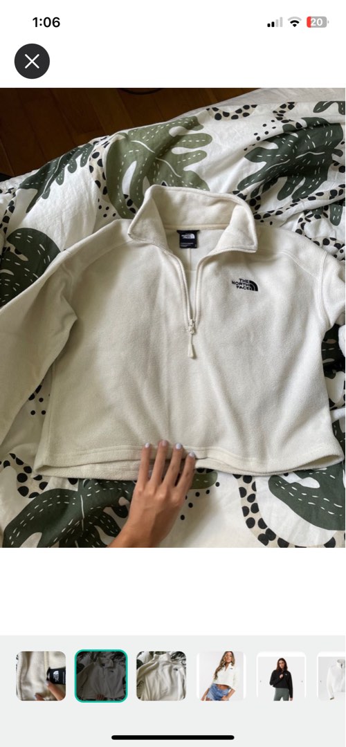 cream north face fleece womens