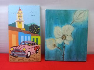 Original Canvas Acrylic paintings from UK both for 650 *P85