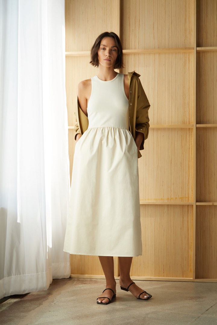 Cotton jersey tank dress on sale