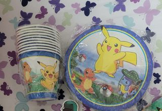 Pokemon party Cups and Plates
