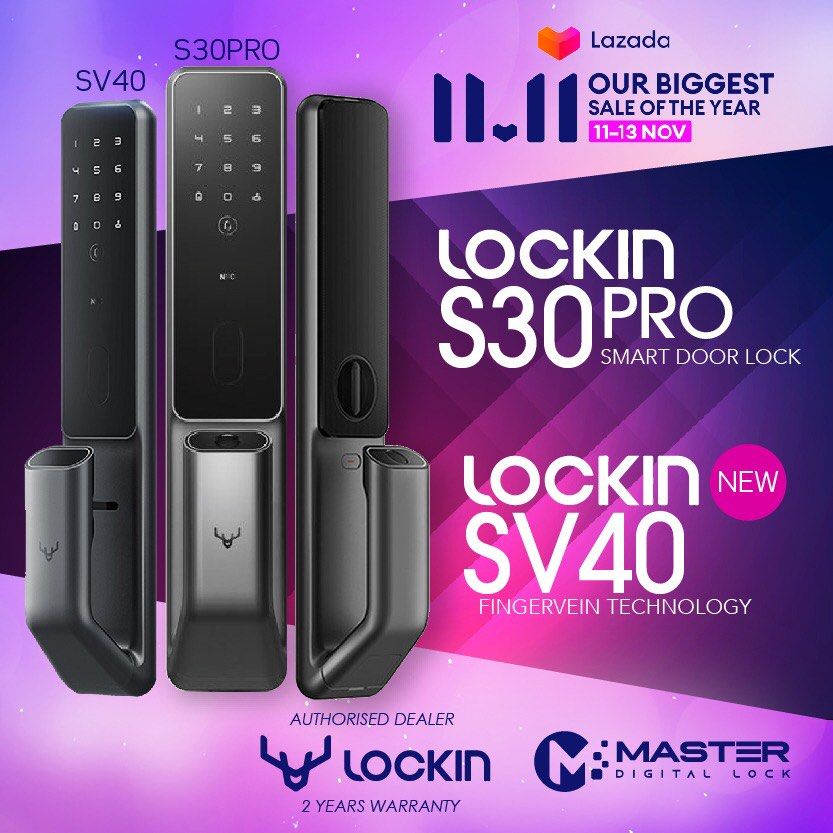 🔥READY STOCK🔥 LOCKIN S30 PRO BLUETOOTH SMART DIGITAL DOOR LOCK