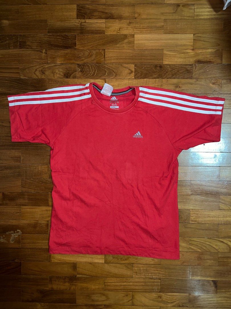 Red discount adidas shirt