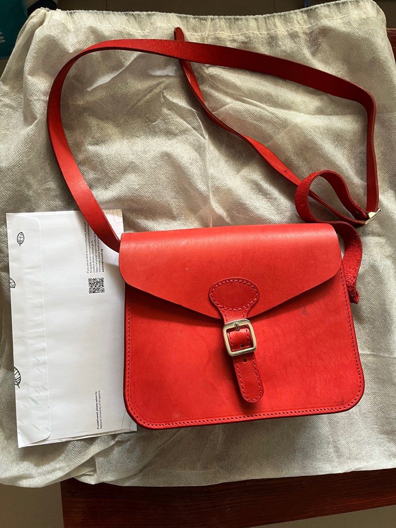 Red on sale satchel bag
