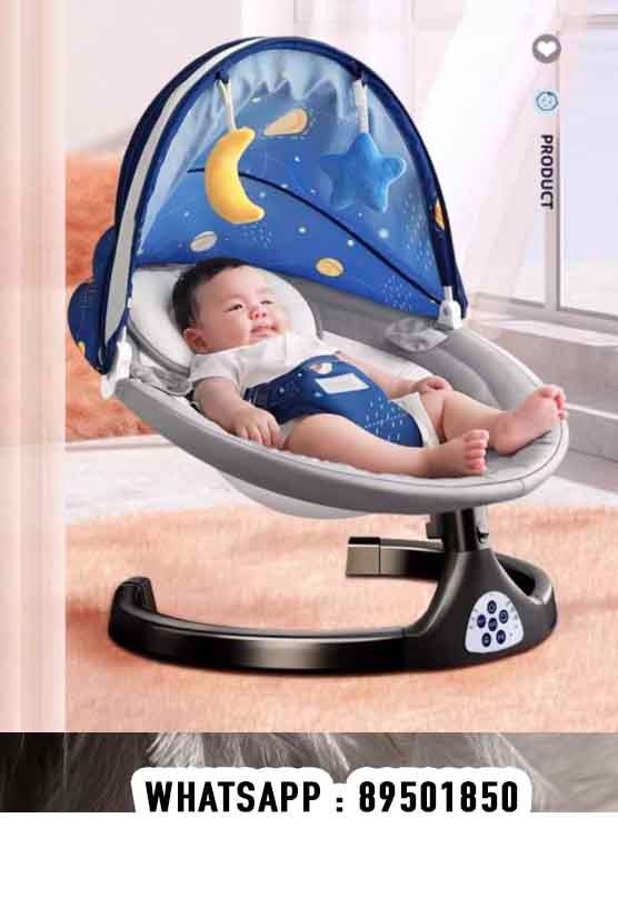 Rocking Chair Baby Electric Smart Bluetooth Remote With Mosquito Net Cradle Auto Swing children day Comfort birthday rocking chair Intelligence Swing Chair electronic baby cradle SG STOCK Christmas pr...