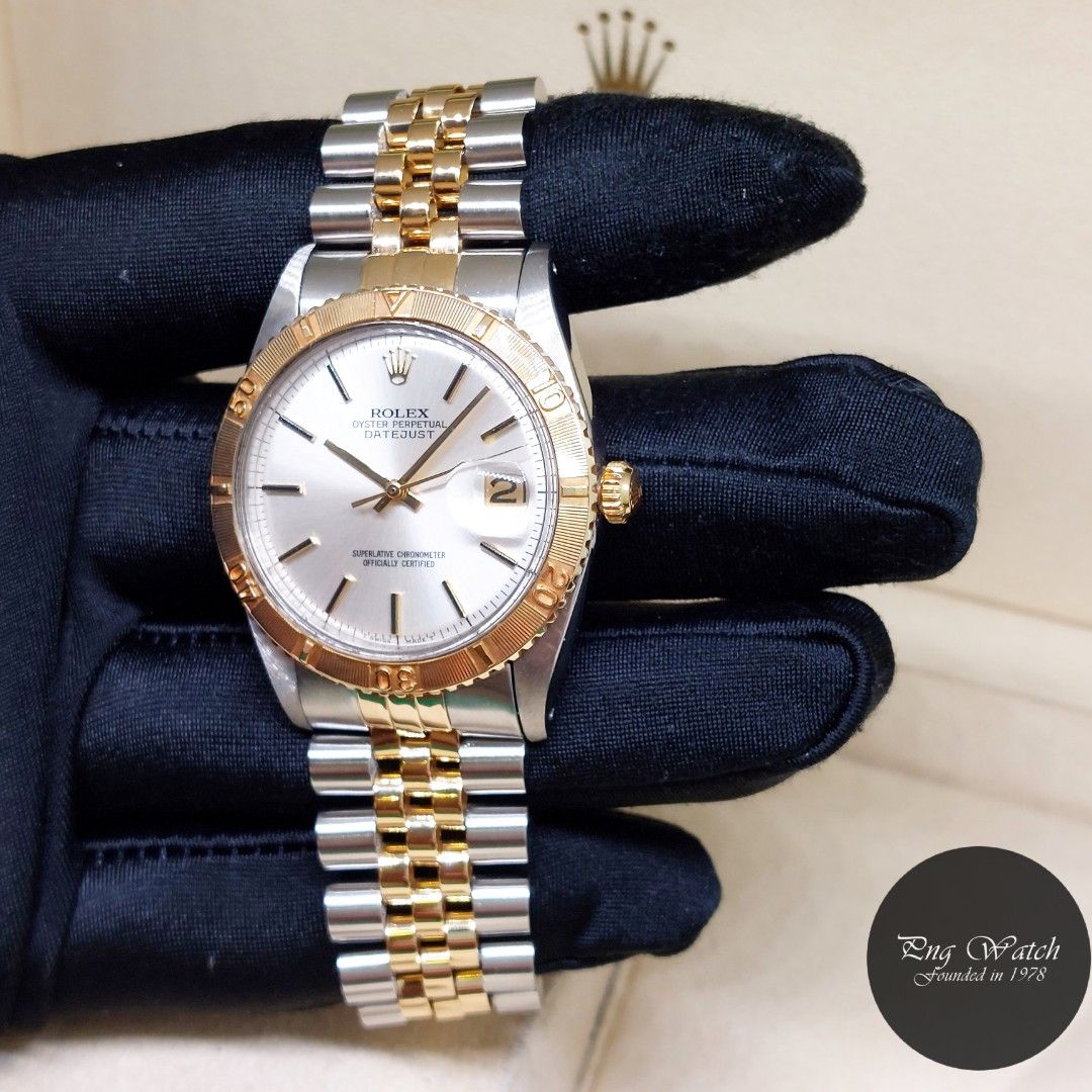 Rolex 36mm Oyster Perpetual 18K Half Yellow Gold Silver Indexes